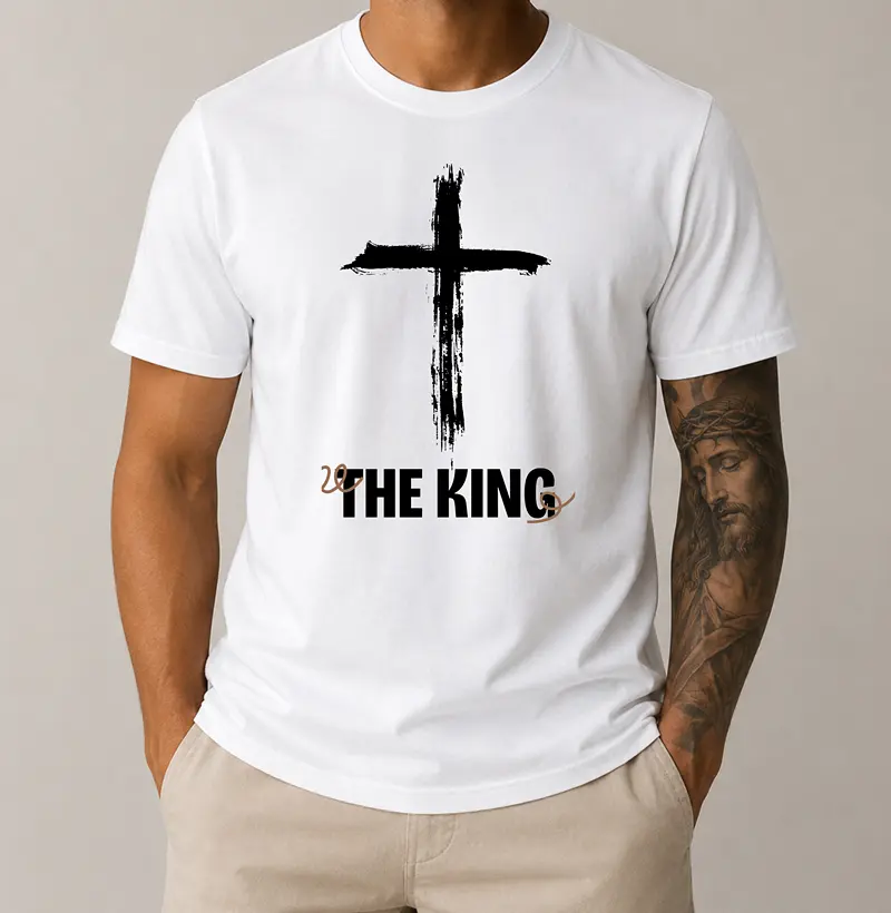 Camiseta Masculina CRUZ THE KING - Estampa Preta