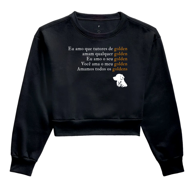 Amamos goldens - Cropped Moletom