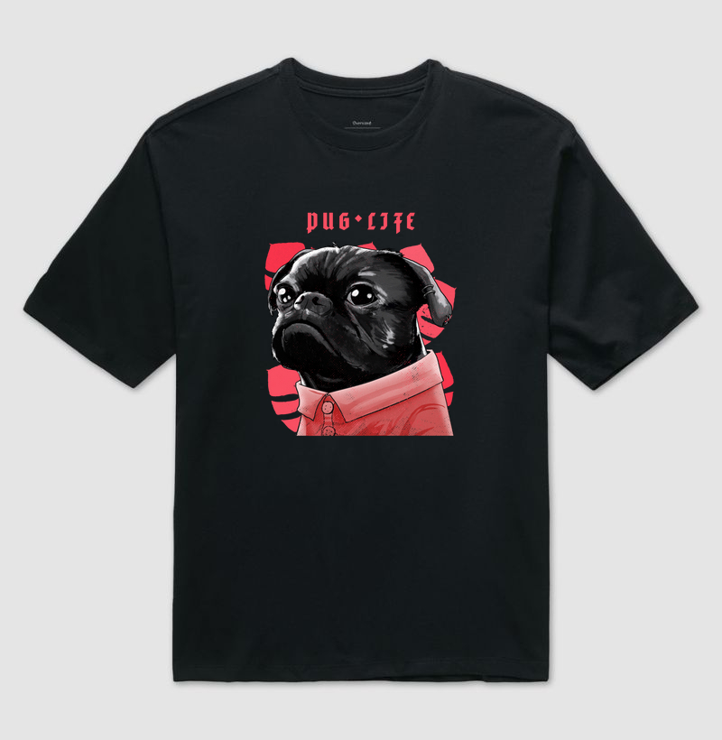 Camiseta Oversized Pug Life