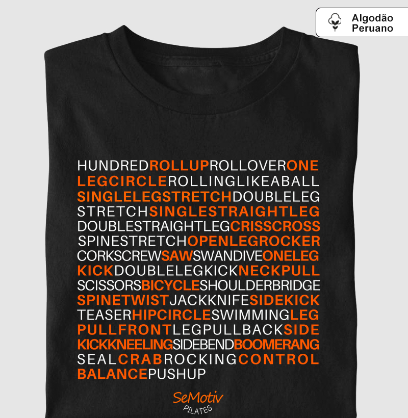 Exercícios Pilates - Camiseta Algodão Peruano