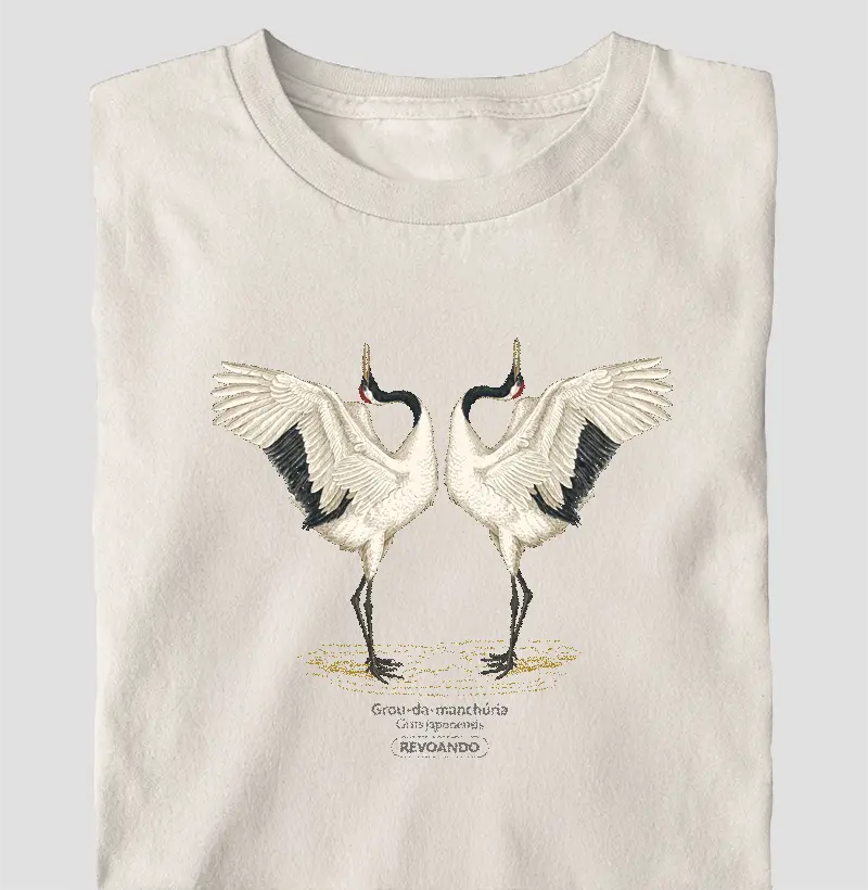 Traços Alados - Grou-da-manchúria (Tsuru) - Oversized