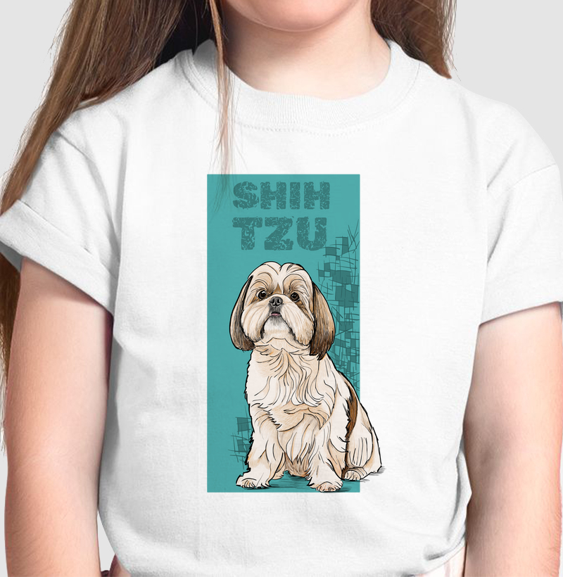 Camiseta Infantil Cachorro Shih Tzu