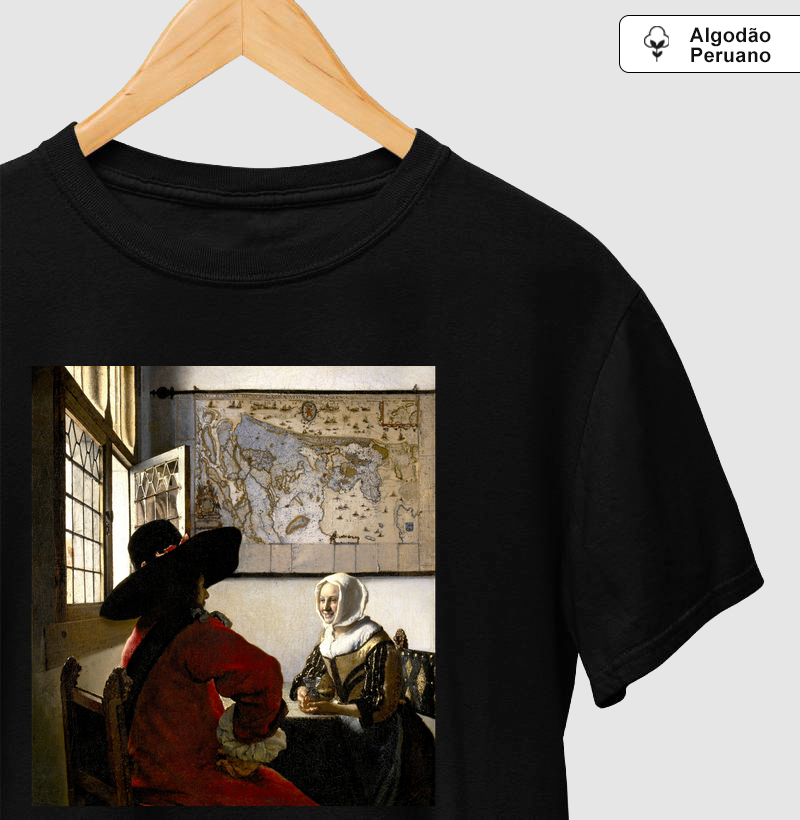 De Soldaat en het Lachende Meisje - PERSONALIZADA - Camiseta Algodão Peruano