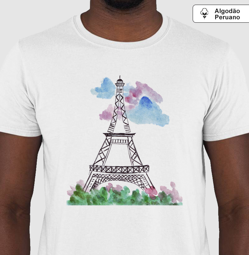 Camiseta Viagem - Torre Eiffel Desenho