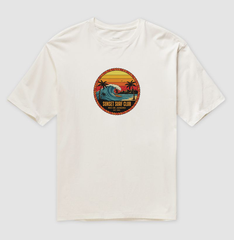 Camiseta Oversized Sunset Surf Club — Rio 83 | Posto80