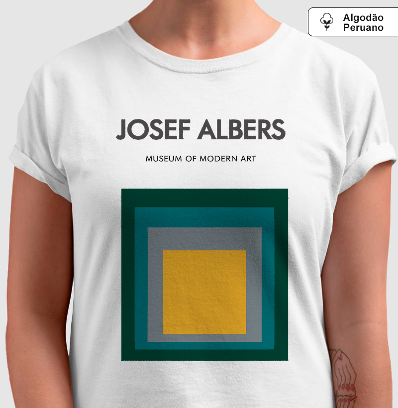 Camiseta Josef Albers Homage to the Square | Bauhaus | Algodão Peruano Premium
