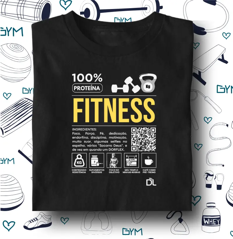 Rótulo Fitness - Camiseta Algodão Peruano