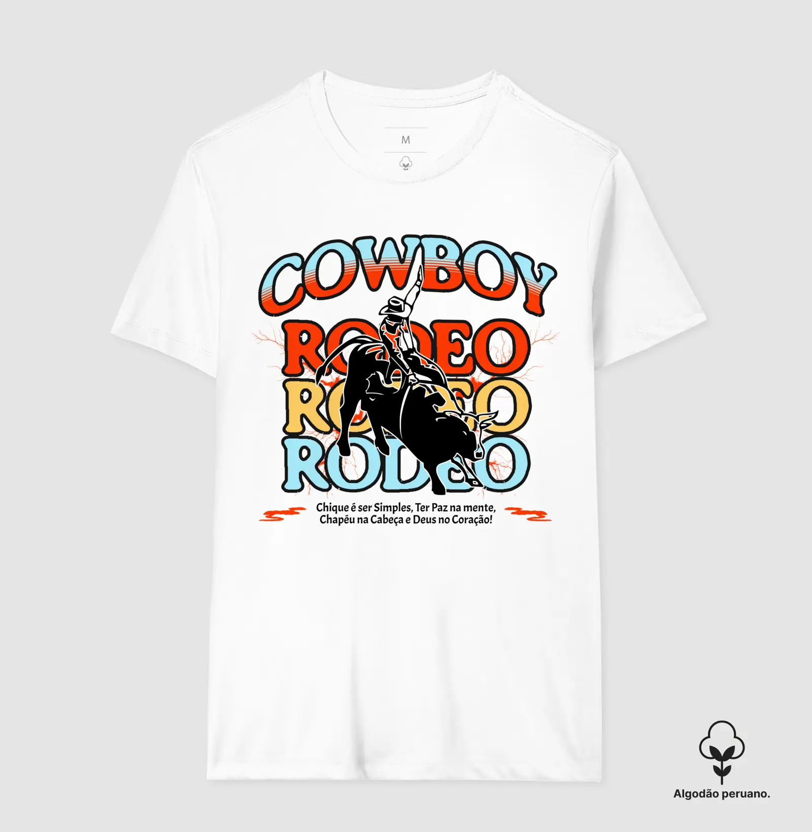 Camiseta Algodão Peruano Cowboy Rodeo