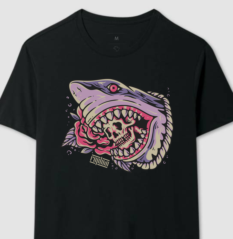 Tubarão engolindo caveira