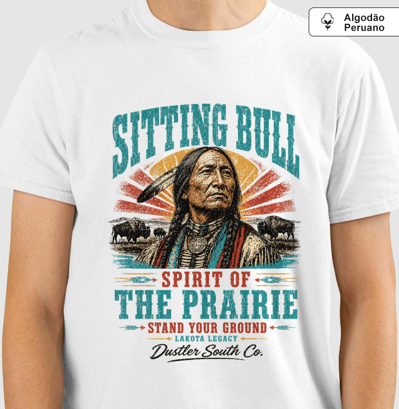 Camiseta Country Western Masculina Sitting Bull Spirit