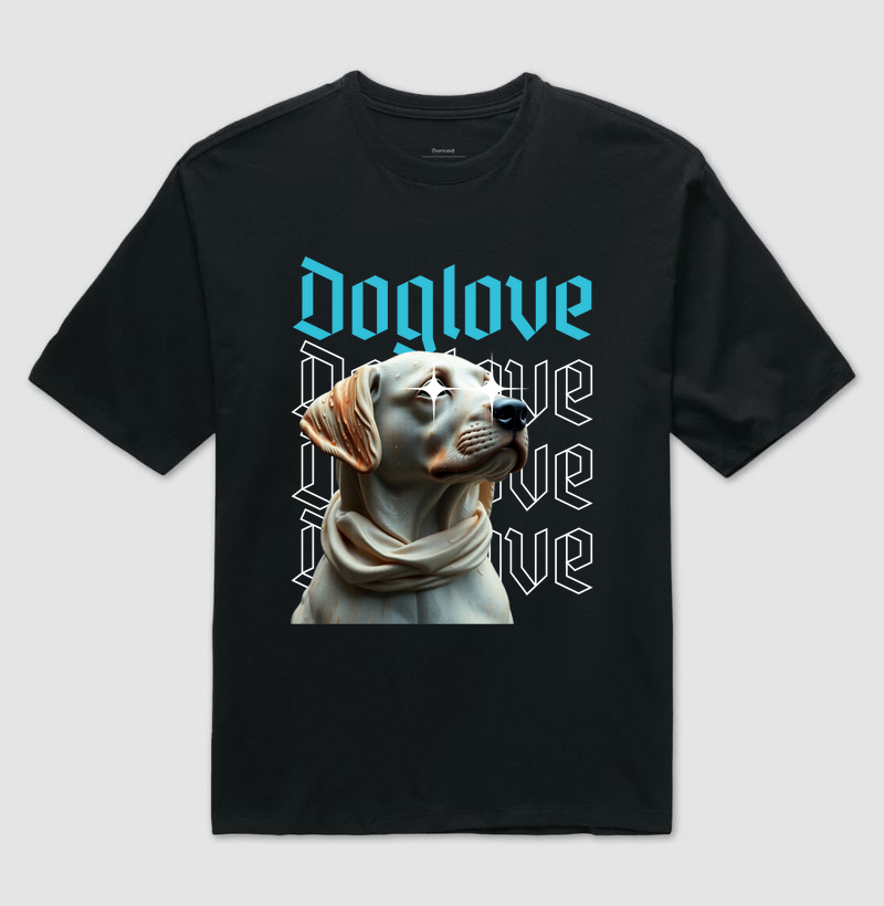 Camiseta Oversized Dog Love 
