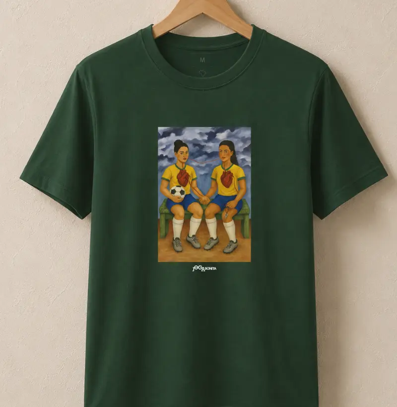 feminina de futebol arte estampa "duas fridas" joga bonita