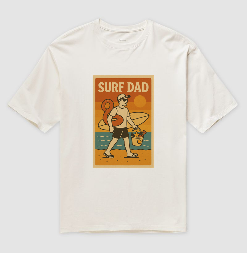 Camiseta Oversized “Surf Dad” – O Pai que Entra na Onda da Paternidade