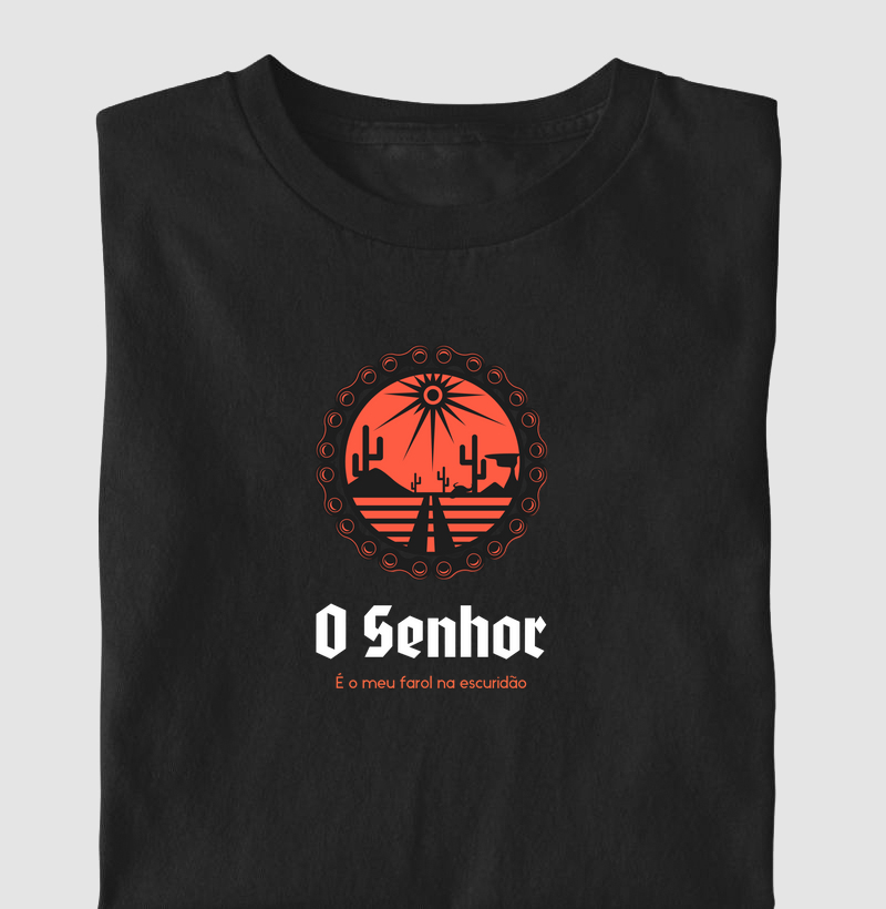 Camiseta Moda Religiosa o Senhor é Meu Farol na Escuridão