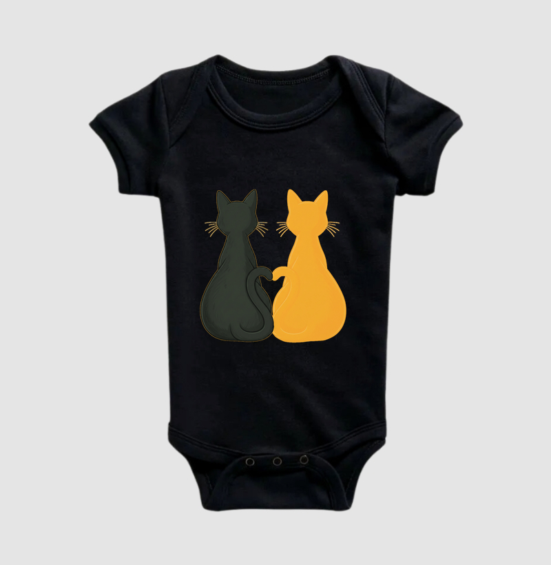 Amor felino - Preto e laranja