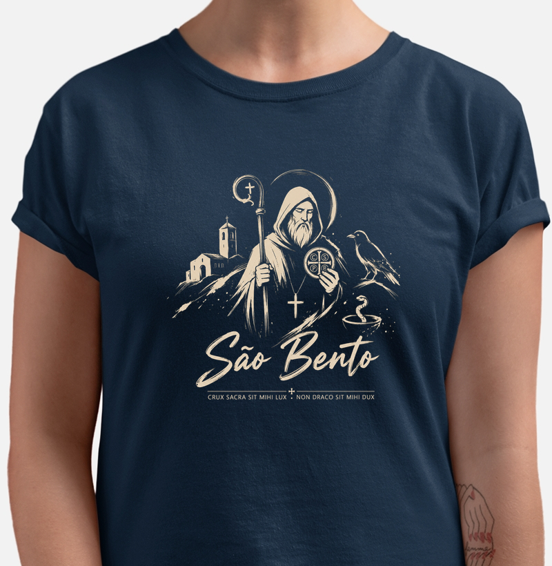Camiseta São Bento | Crux Sacra Sit Mihi Lux