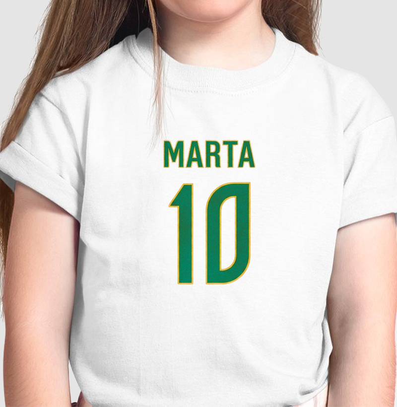 feminina de futebol estampa "marta 10" joga bonita