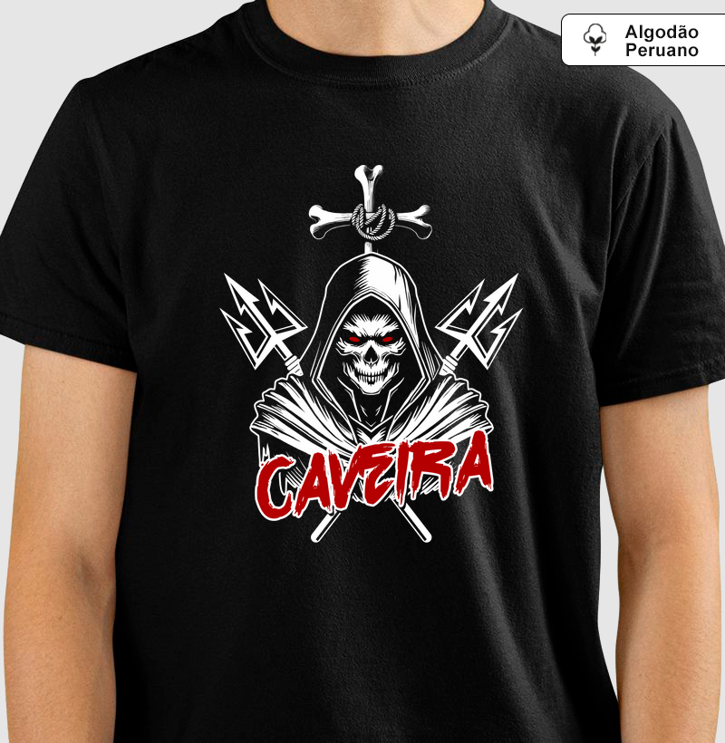 Camiseta Umbanda Exu Caveira - Algodão Peruano