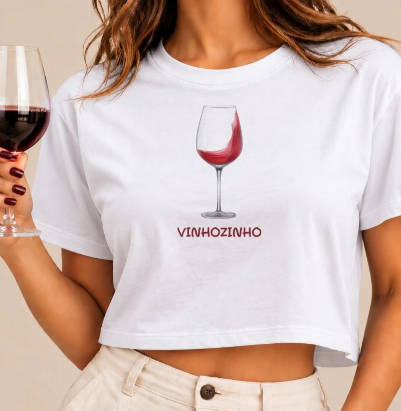 Camiseta Cropped Vinhozinho - Cropped