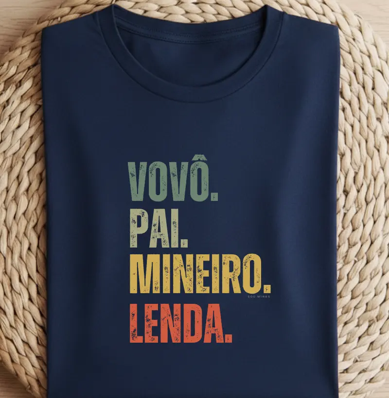 Camiseta Vovô Pai Mineiro Lenda | Tripla Identidade