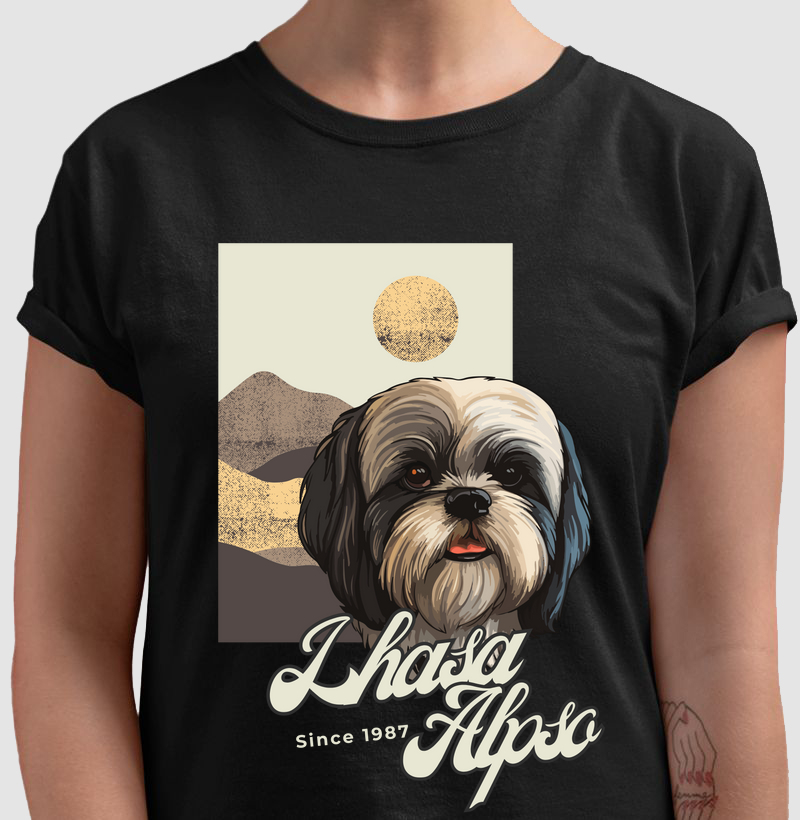 Camiseta Lhasa Apso Busto Dog Pulse