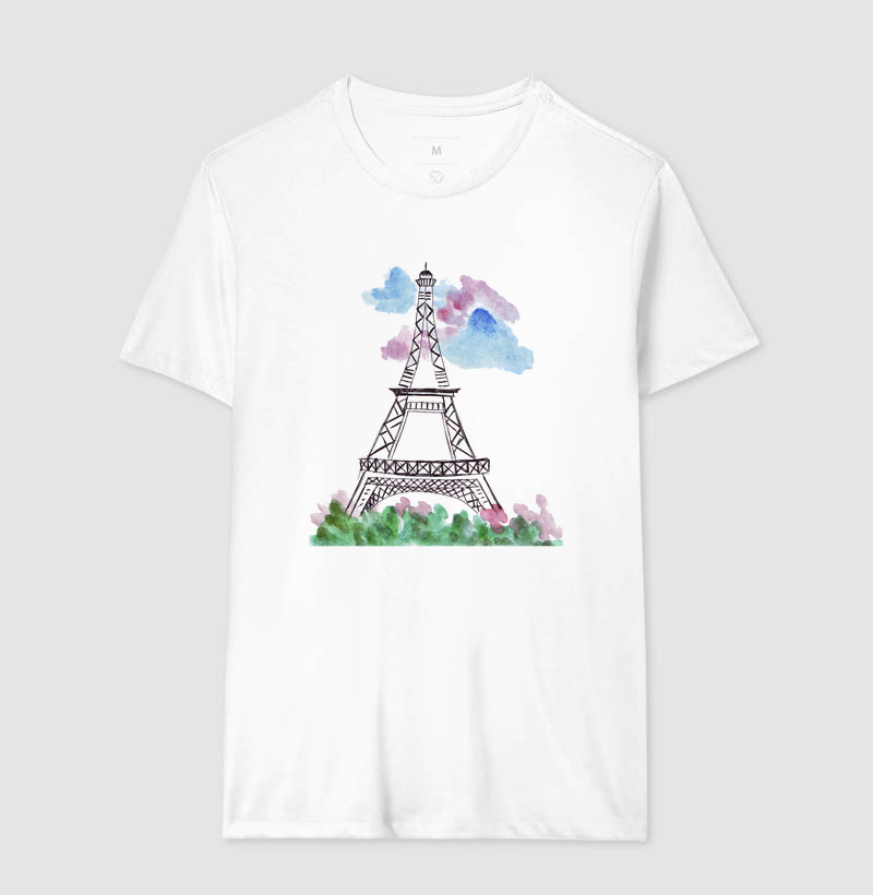 Camiseta Viagem - Torre Eiffel Desenho