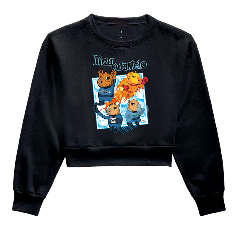 Camiseta Capivara Quarteto - Cropped Moletom