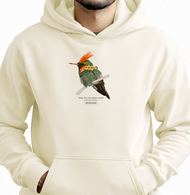 Aves do Brasil - Beija-flor-de-leque-canela - Moletom Hoodie