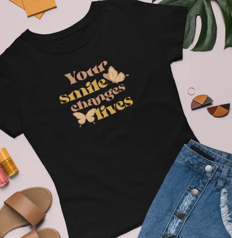 Camiseta Cristã Feminina You Smile Chages Lives