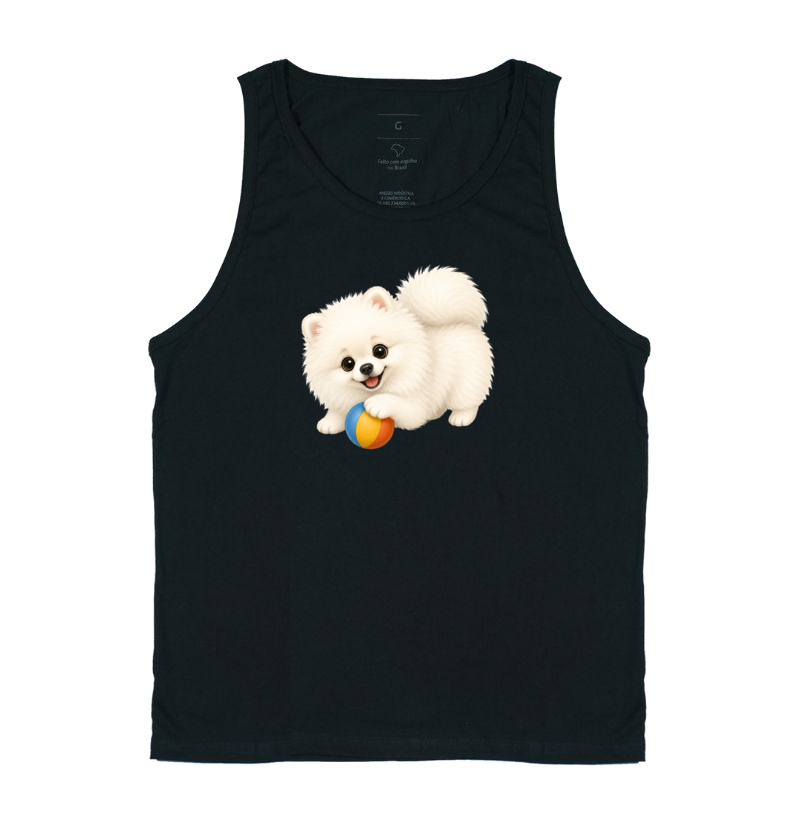 Pomerânia (Spitz Alemão) Branco - Desenho Animado - Regata