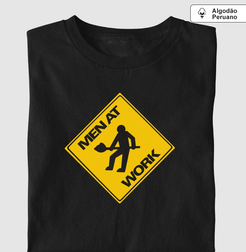 Camiseta Algodão Peruano Men At Work Placa
