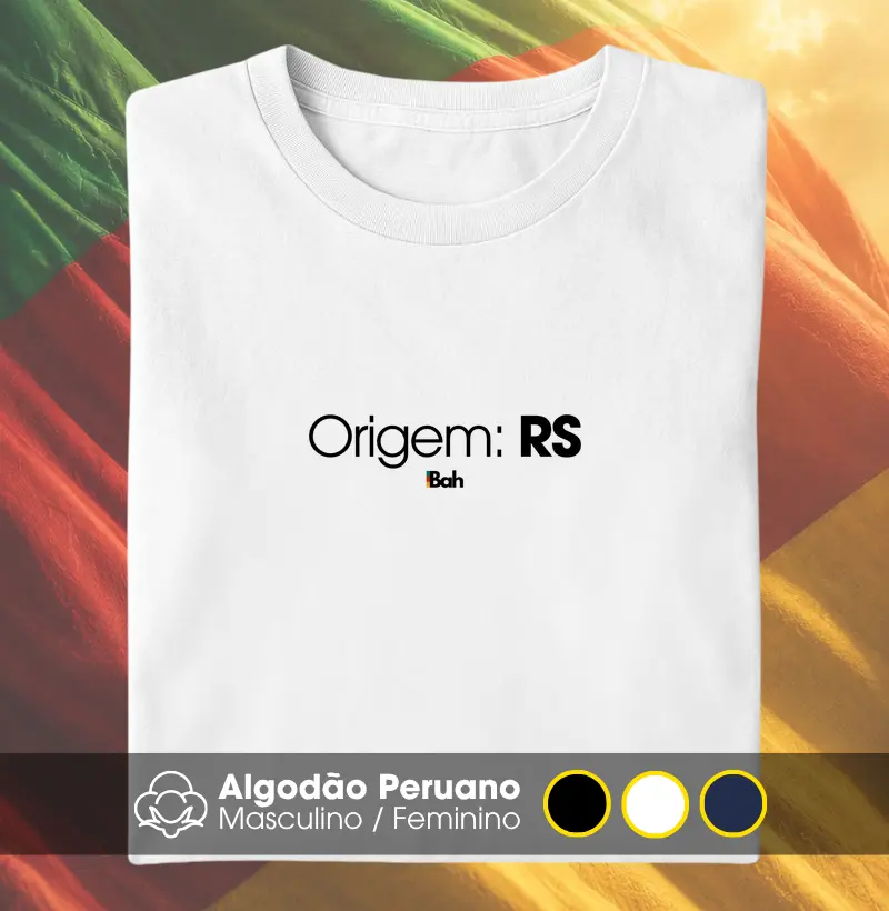 Origem: RS - Camiseta Algodão Peruano