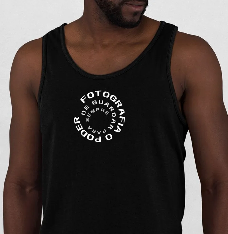 Camiseta regata fotografia o poder de guardar para sempre