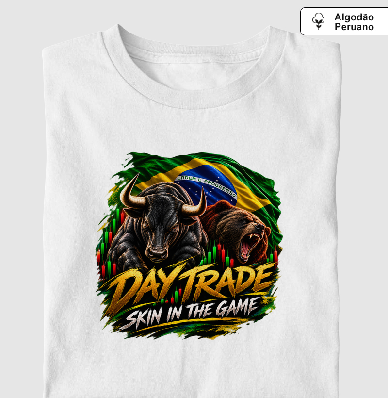 Day Trade — Skin in the Game - Camiseta Algodão Peruano