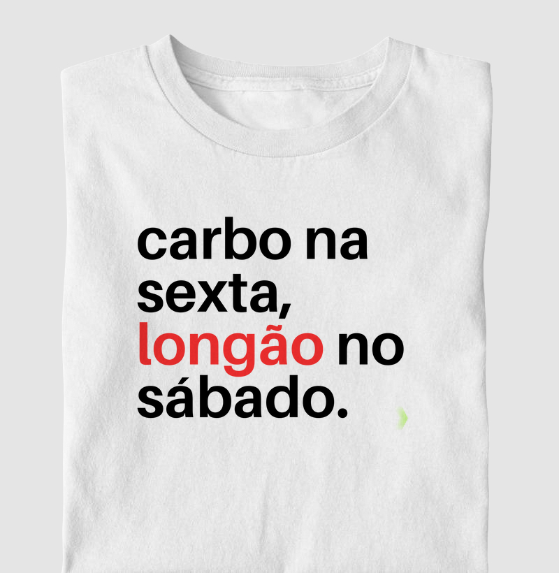 Carbo na sexta, longão no sábado