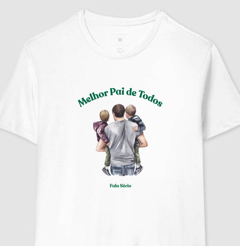 Camiseta Melhor Pai de Todos com Ilustração 