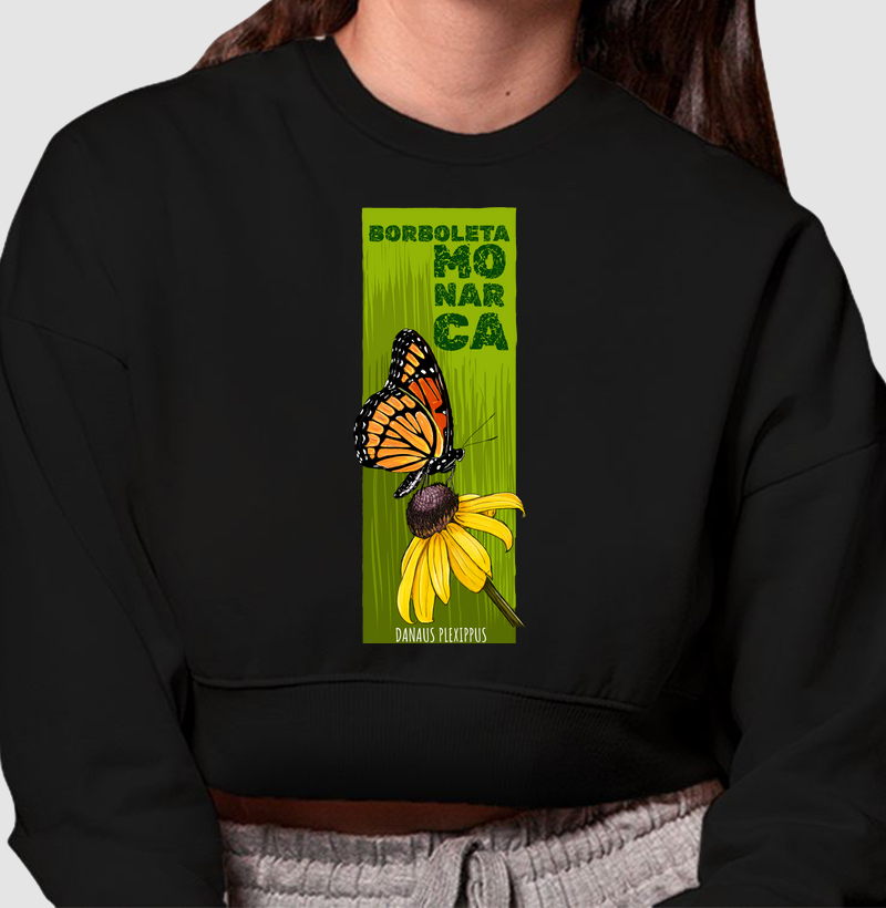 Cropped Moletom Borboleta Monarca