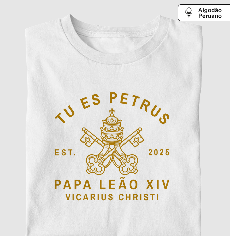 Papa Leão XIV - Tu Es Petrus - Algodão Peruano