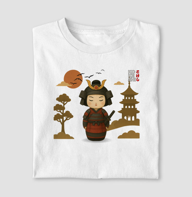 Kokeshi - Guerreira Sol Vermelho