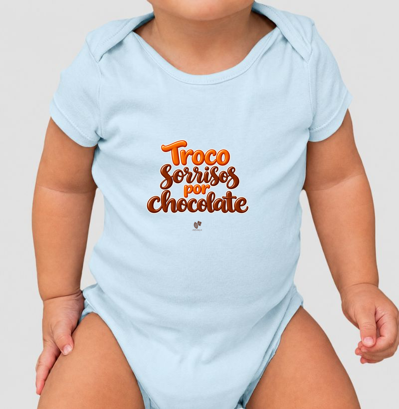 Troco sorrisos por chocolate - Body Infantil