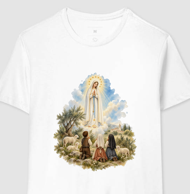 Nossa Senhora de Fátima e os Pastorinhos — Nossa Senhora de Fátima - Camiseta