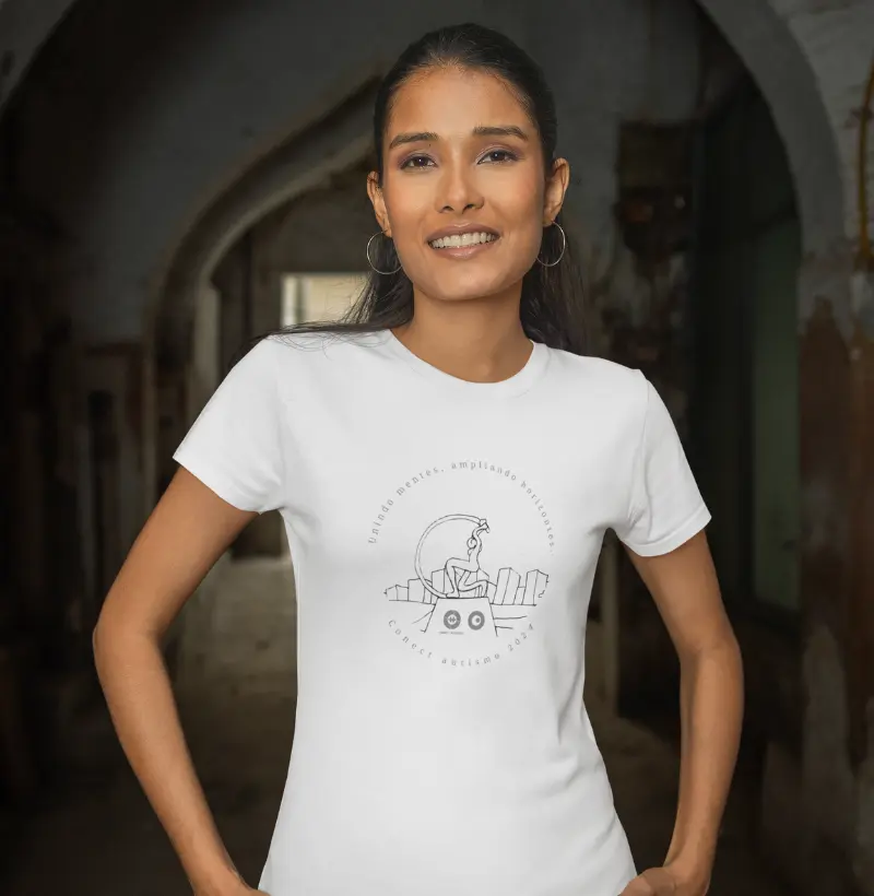 Camiseta Adulto Fortaleza Branca Conect Autismo by Miguel Cavendish