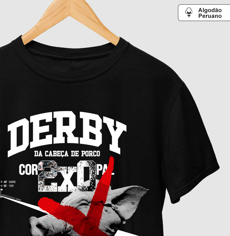 Camiseta Algodão Peruano Derby da Cabeça de Porco