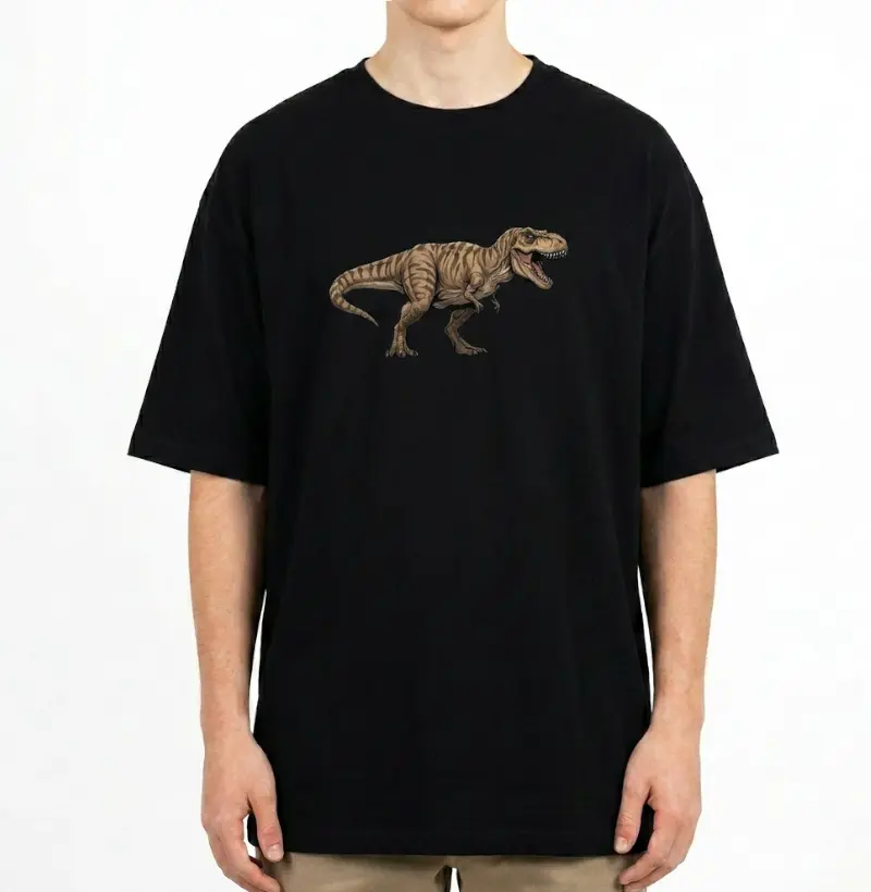Camiseta Dinossauro Oversized T-rex Imponente Algodão Premium Dinoloco