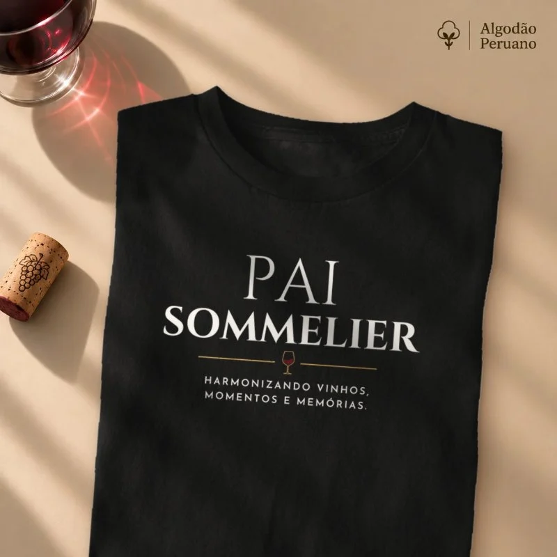 Camiseta Pai Sommelier - Camiseta Algodão Peruano