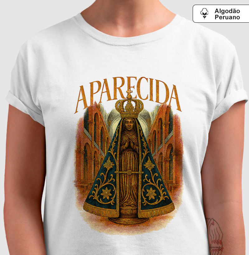 Nossa Senhora Aparecida e a Missa - Algodão Peruano