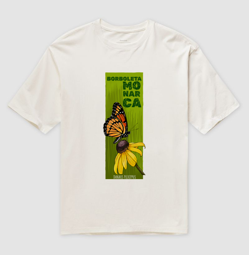 Camiseta Oversized Borboleta Monarca