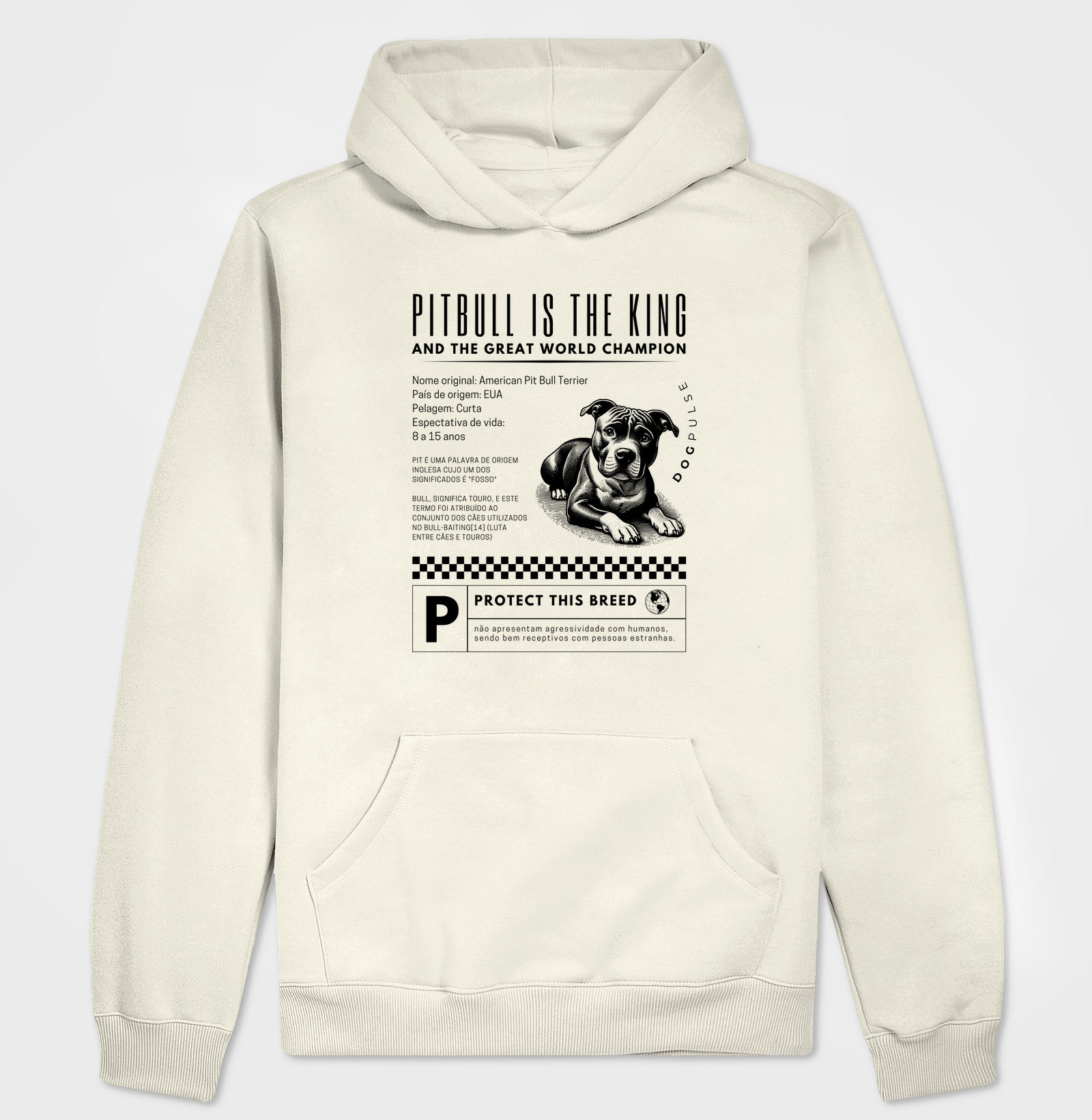 Hoodie Moletom Dog Pulse Pitbull Is The King – Power in Paws