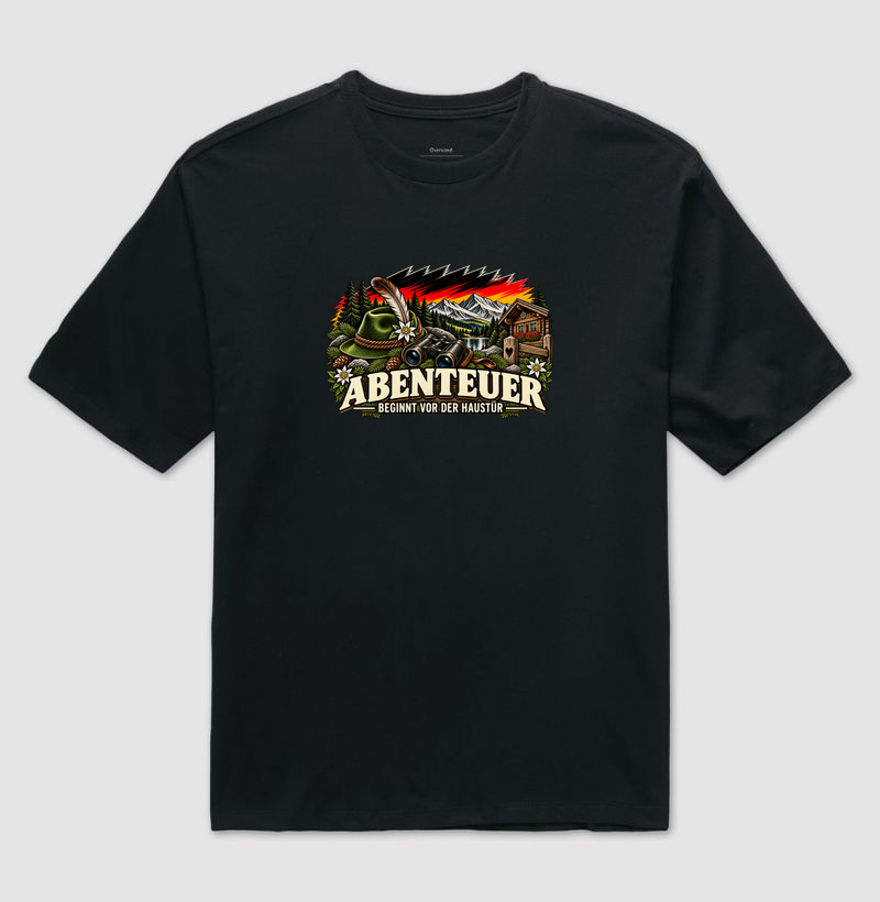 Abenteuer beginnt vor der Haustür - Camiseta Oversized
