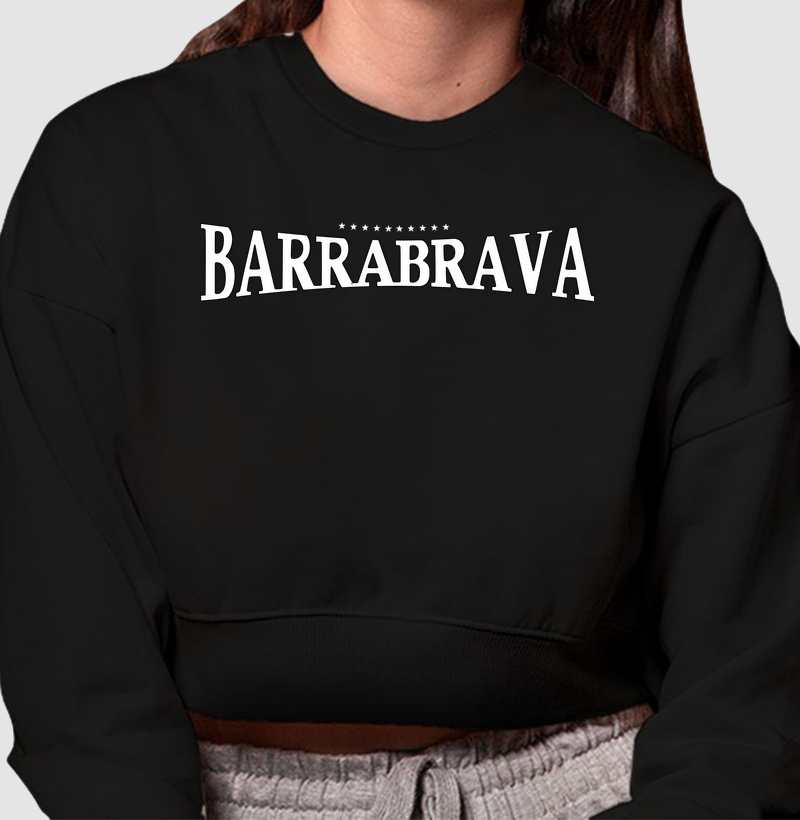 Cropped Moletom Barra Brava - Preto